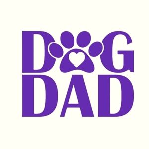 Purple 6Wx4.6H Dog Dad Premium permanent vinyl decal